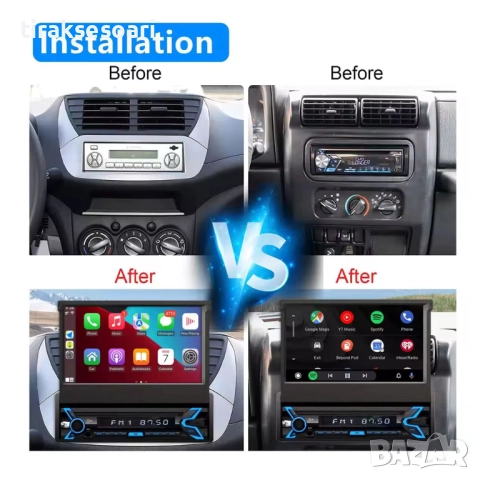 1 DIN Мултимедия 7" – CarPlay, Android Auto, 4 GB, 64 GB, Android 14 , снимка 5 - Аксесоари и консумативи - 52830119