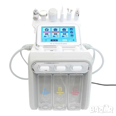 Апарат 6 В 1 водно дермабразио, кислород, RF, BIO, ултразвук и шпатула, снимка 2 - Козметични уреди - 52063204