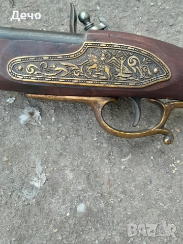 Много Красива Реплика на кремъчна пушка джапане в добро състояние 1.10м дълга работещ механизъм, снимка 4 - Антикварни и старинни предмети - 53665512