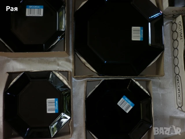 Чисто ново !Сервиз 72 части от 80-години Arcoroc Crystal Octime black France, снимка 5 - Сервизи - 50755337