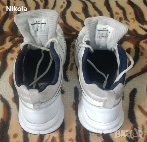 NIKE T-LITE XI/НАЙК Ти Лайт Оригинални Бели Маратонки-Обувки Изработени от Здрава Естествена Кожа, снимка 4 - Маратонки - 53004904