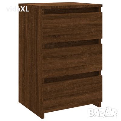vidaXL Нощно шкафче, кафяв дъб, 40x35x62,5 см, инженерно дърво*SKU:815175