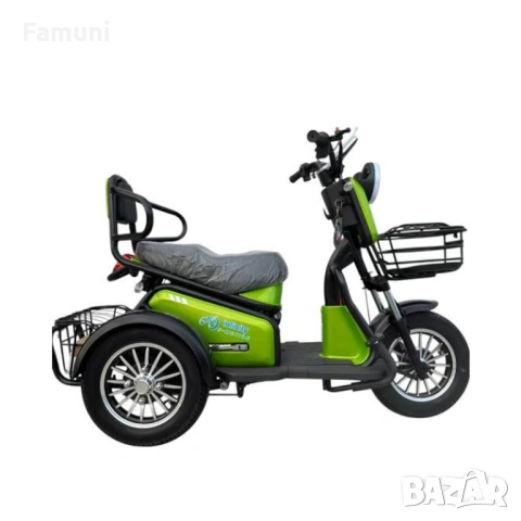 Двуместна Електрическа Триколка PUDDING 1800 - ЗЕЛЕНА, снимка 3 - Мотоциклети и мототехника - 53777265