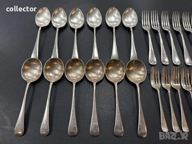 Комплект прибори за хранене / дебело посребрени. №7873, снимка 2 - Антикварни и старинни предмети - 53481409