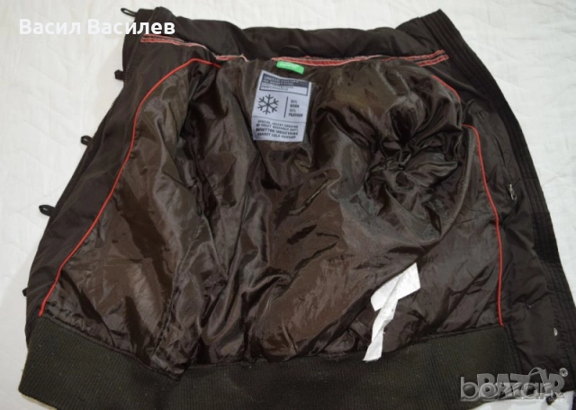United Colors of Benetton дамско пухено яке кафяво, снимка 3 - Якета - 51931918