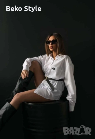 Дамска риза MiuMiu с колан, снимка 3 - Ризи - 52263541