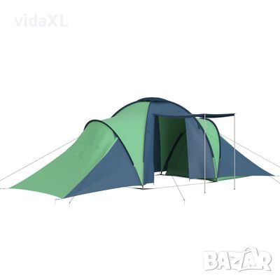 vidaXL Къмпинг палатка за 6 души синьо и зелено(SKU:93184