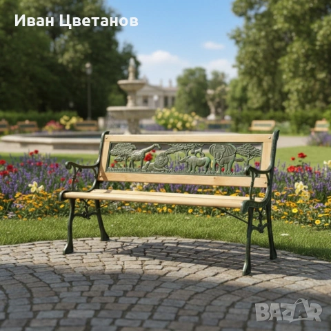 Градинска пейка за деца 82x39x50 см - здрава, безопасна и стилна