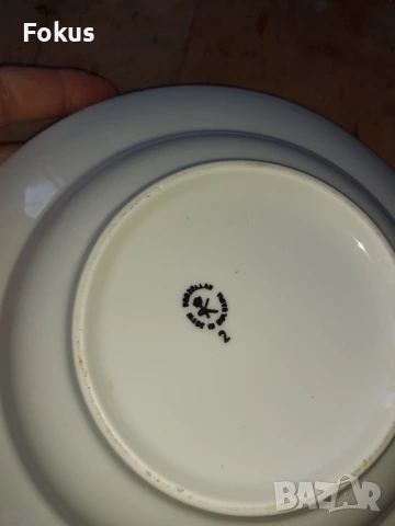 Български порцелан чиния цветя, снимка 4 - Антикварни и старинни предмети - 53267809
