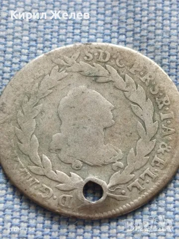 Стара сребърна монета рядка кройцер Австрийска империя 50079, снимка 5 - Нумизматика и бонистика - 50019837