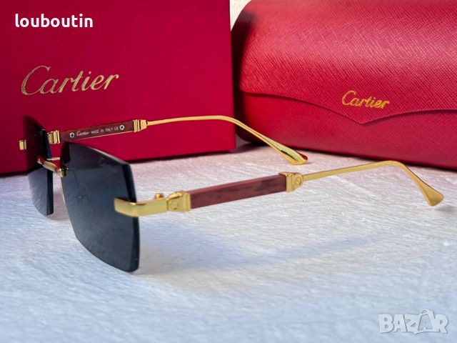 Cartier мъжки слънчеви очила с дървени дръжки , снимка 14 - Слънчеви и диоптрични очила - 46517569