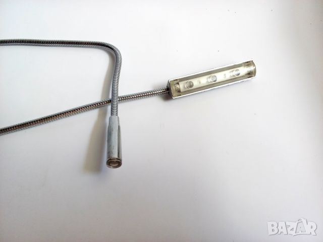 Гъвкава USB лампа с LED и лупа за разпределение на светлината, сребриста, снимка 3 - Друга електроника - 46453081