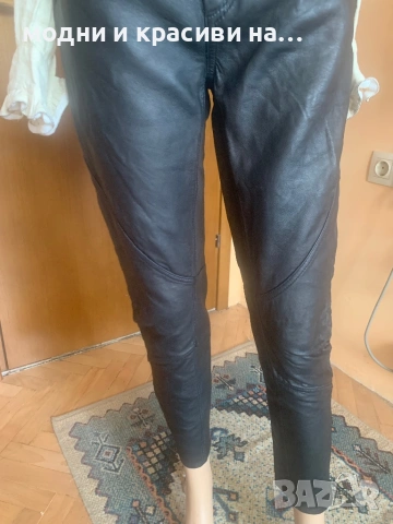 Дамски кожен панталон, размер М, снимка 3 - Панталони - 53219414