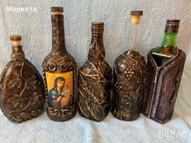 Декорирани бутилки, снимка 5 - Декорация за дома - 35716498