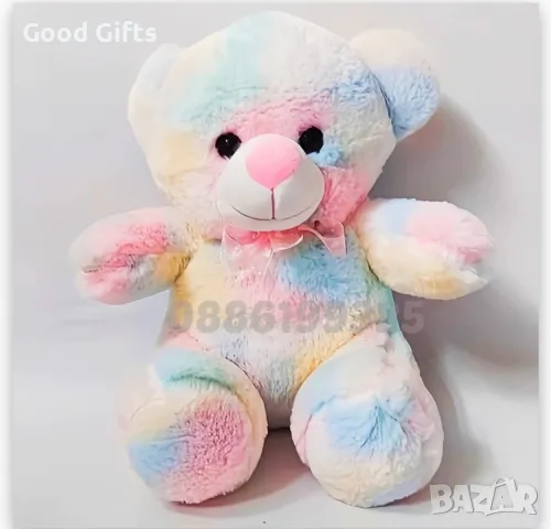 Плюшено Мече Rainbow, 40см Шарено плюшено Мече Teddy Bear, снимка 4 - Плюшени играчки - 46971443