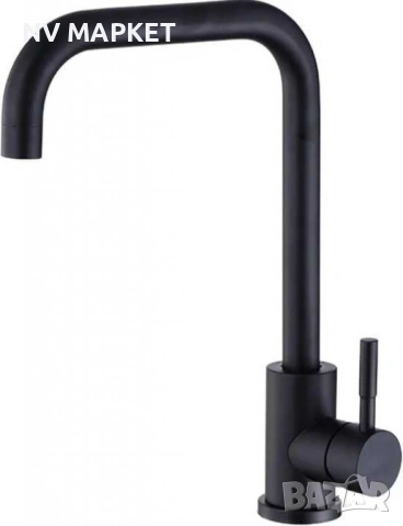 Смесител Едноръкохватков кухненски, неръждаема стомана 360° въртящ се смесител за мивка