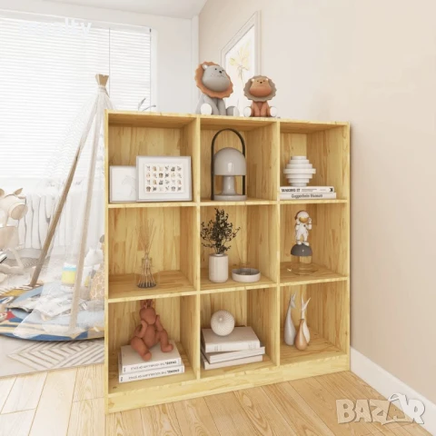 Библиотека/разделител за стая, 104x33,5x110 см, бор масив, снимка 7 - Шкафове - 51148925