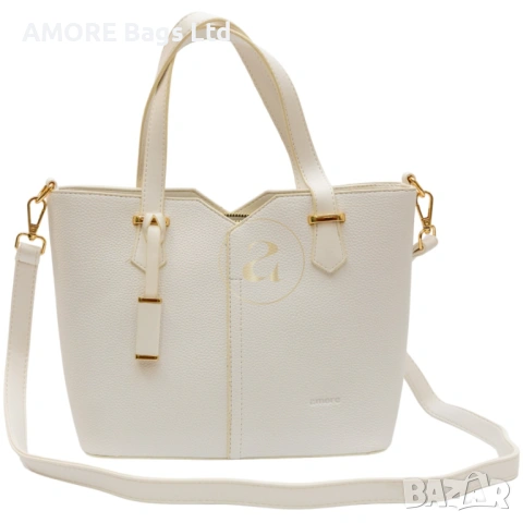 Класическа дамска чанта AMORE Aurora - White, снимка 3 - Чанти - 53585147