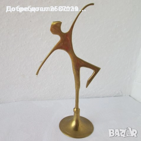 Балерина, гимнастичка - пепелник, метал месинг бронз фигура статуетка спортистка пано, снимка 14 - Статуетки - 39489990