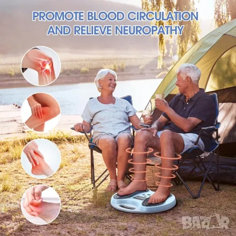 Безжичен масажор за крака, EMS за стимулиране на кръвообращението, снимка 7 - Масажори - 49969845