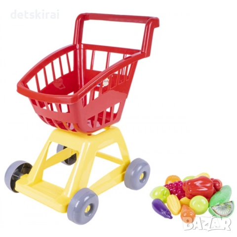 Детска пазарска количка с плодове и зеленчуци