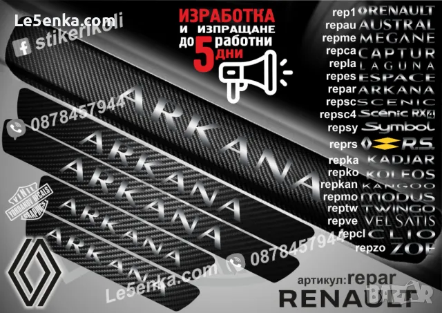 ПРАГОВЕ карбон RENAULT TWINGO фолио стикери reptwa, снимка 3 - Аксесоари и консумативи - 44068604