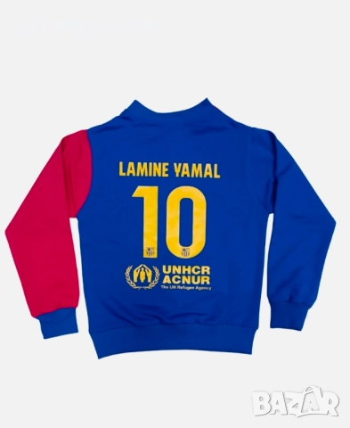 Детски Анцуг Ламин Ямал 2026 Блуза с долнище Червено син Барселона, снимка 6 - Футбол - 51435753