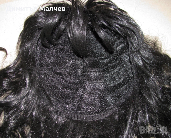 Перука от изкуствена коса 60 см черна на букли, отлична, снимка 6 - Други - 52020437
