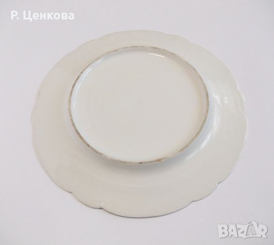 Старинна ръчно рисувана порцеланова чиния, снимка 4 - Други - 45180461