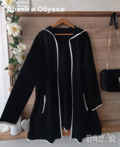 Нова черна жилетка с качулка , снимка 4 - Жилетки - 52775491