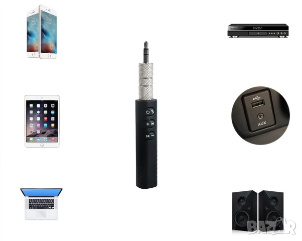 Аудио адаптер, Bluetooth 4.1, Съвместим с iOS и Android, Вграден микрофон, снимка 6 - Слушалки, hands-free - 50983215