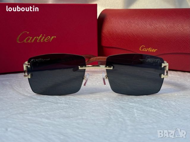 Cartier висок клас слънчеви очила Мъжки Дамски слънчеви с дървени дръжки, снимка 12 - Слънчеви и диоптрични очила - 45584792