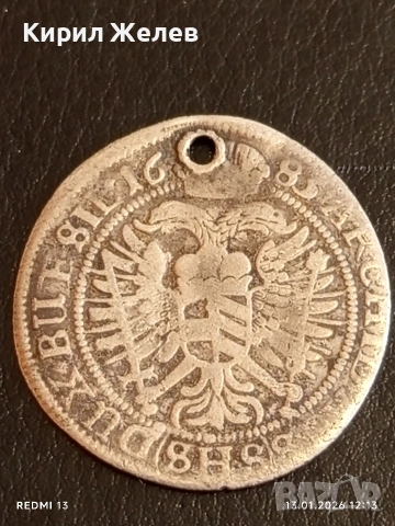 Сребърна монета 6 кройцера 1683г. Леополд първи Австрия 52908, снимка 8 - Нумизматика и бонистика - 53083639