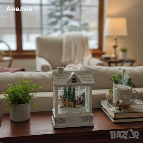 Снежна Коледна къщичка с Дядо Коледа, снимка 3 - Декорация за дома - 52657782