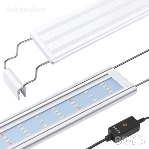LED осветление за аквариум, лампа, 40–60 см, пълен спектър и таймер