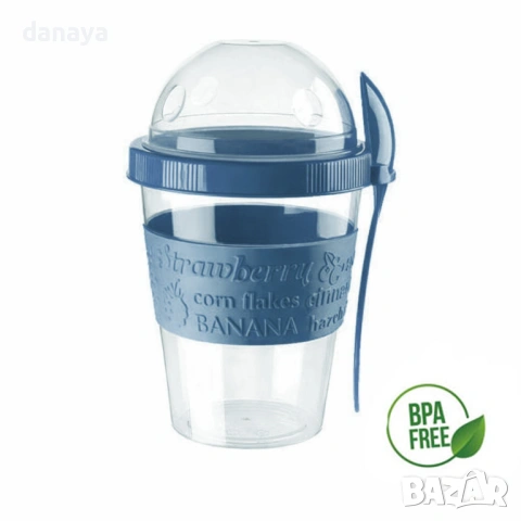 3745 Чаша за мюсли с лъжичка, BPA FREE, 600 ml, снимка 12 - Кутии за храна - 53764142