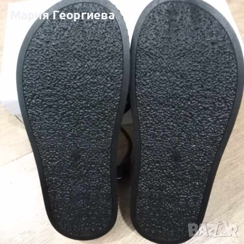 Дамски черни сандали на платформа-отзад 3,5 см, отпред 2,5 см. №38 / 24см. Нови  , снимка 3 - Сандали - 46074389