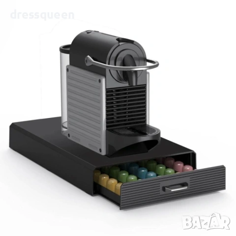 1203528 Органайзер за 50 кафе капсули: Черно чекмедже за бърз и лесен достъп, снимка 2 - Органайзери - 53637421