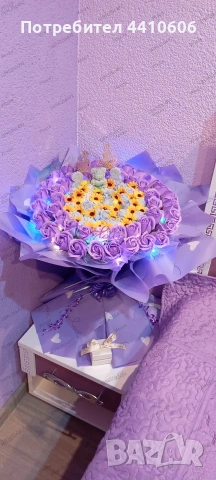 Ръчно изработен светещ ароматен букет , снимка 2 - Декорация за дома - 53658471