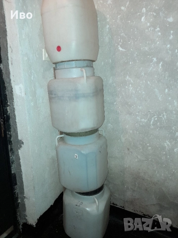 Съд/контейнер/бидон за течности на цена 15 лева/8 евро за брой.