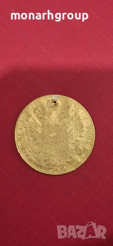 Златна монета 4 австрийски дуката Франц Йосиф, снимка 2 - Други - 53252241