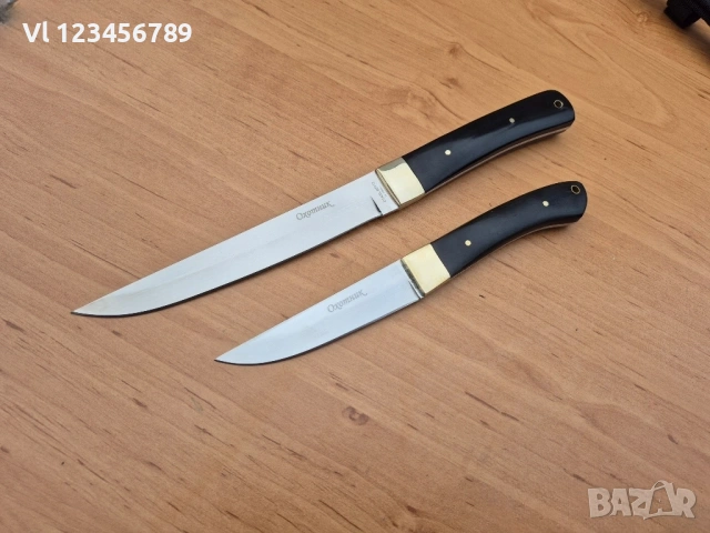 Руски ловен нож Охотник,фултанг, кания, 2 размера