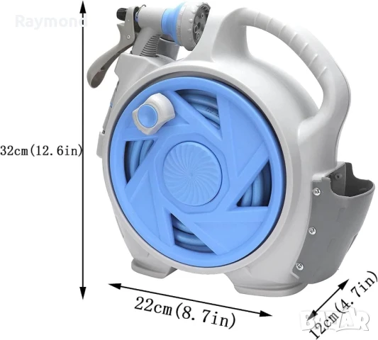 Автоматична макара с маркуч 15 м – компактна, с 7-функционална дюза, снимка 8 - Макари - 50822823