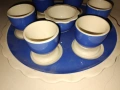 Антикварен сервиз за яйца Villeroy & Boch Dresden (1874-1909) Кобалт, снимка 2
