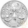 1 тройунция Сребърна Монета Австралийски Лунар Дракон 2024