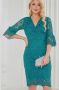 Зелена дантелена рокля, снимка 1 - Рокли - 46041483
