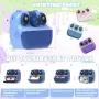 Нов син Детски фотоапарат с моментен печат, 180° камера + 32GB карта, снимка 7