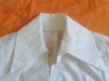 Дълга бяла блуза от памучна дантела, снимка 1