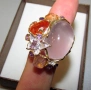 925 Сребърен пръстен с розав кварц 32 карата интересен, снимка 6