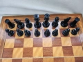 шах - голяма красив (фурнир с инкрустирана "кост")+табла, к-т фигури+пулове и също пирографиран шах , снимка 2